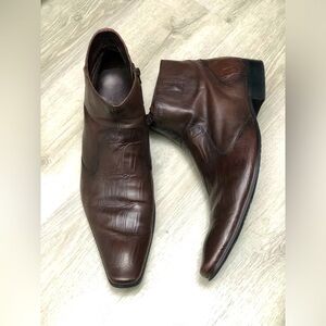 ALDO Men’s Side Zipper Ankle Leather Dress Boots, Size 46